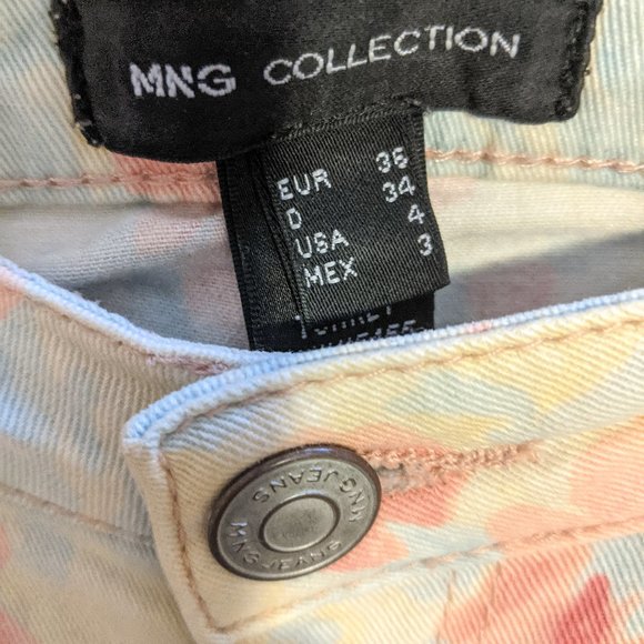 MNG by Mango Floral Jeans sz 4 - Picture 3 of 3